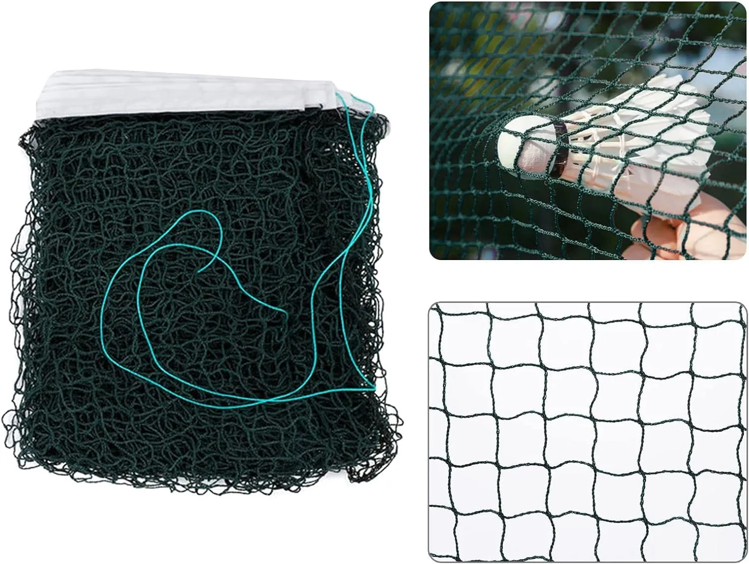 Kuber Industries Badminton Net|Nylon Net for Tournament, Sports Coaching|Shuttle Net Indoor, Outdoor-Pack of 6 (Dark Green)